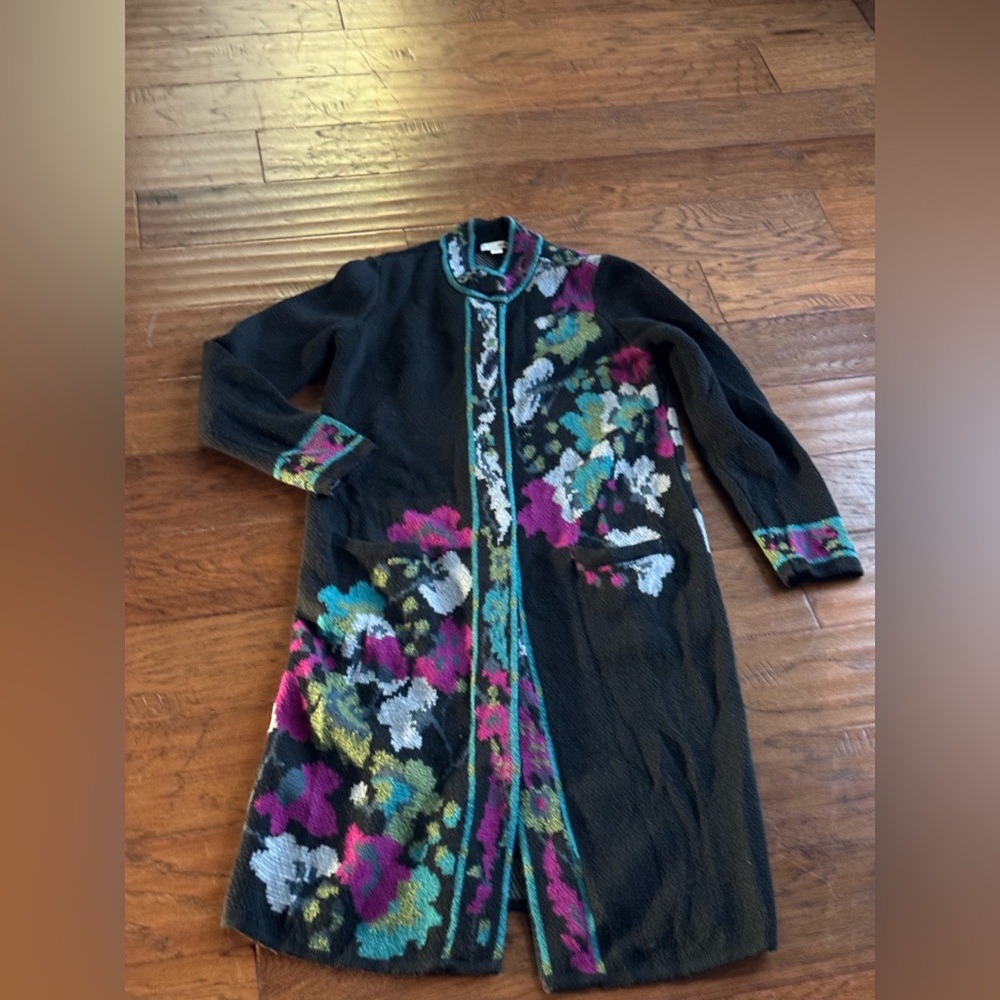 J Jill Floral Long‎ Cardigan Sweater